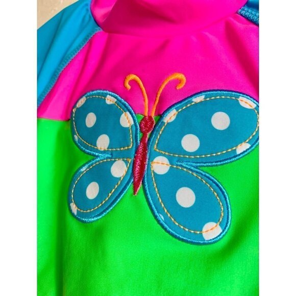 Baby Girl Swimsuit Set Two Pieces Swimwear with Rash Guard - 12M - Picture 3 of 4